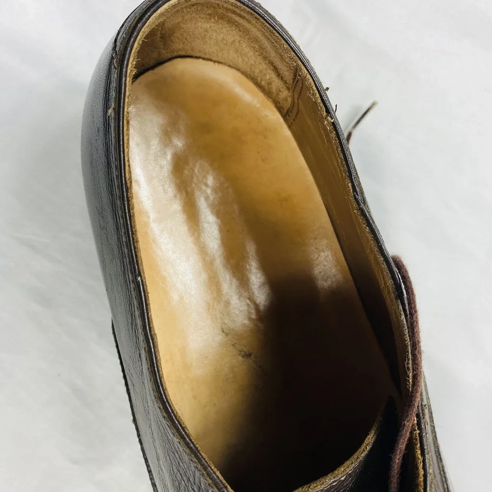 Oliver Moore Mocha Brown Soft Leather Patterned Captoe‎ Size 10D